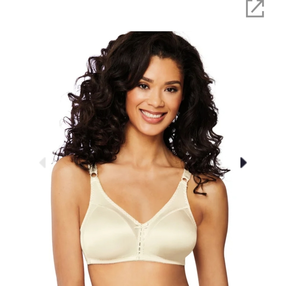 Bali Double Support Wirefree Cool Comfort Bra in Cream Sz 42C